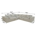 thumbnail image 6 of 118" Cloud Sofa Couch - Plush White Corduroy Fabric, Deep Seat, Modular Design, Feather-Filled Cushions, No Assembly, Pure Sponge Support for Living Room, Bedroom, Apartment, 6 of 7