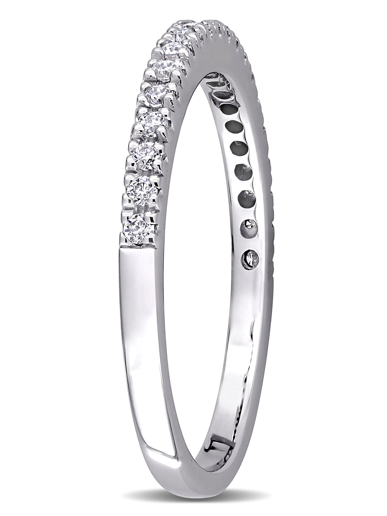 Everly Women's Created Moissanite 10k White Gold Wedding Ring