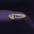 thumbnail image 3 of AFFY 0.10CT Natural White Diamond Bypass Heart Promise Ring for Women 14K Yellow Gold over Silver-12, 3 of 6
