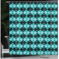 thumbnail image 3 of Ambesonne Geometric Shower Curtain, Argyle Pattern Ornament, 69"Wx75"L, Seafoam and Charcoal Grey, 3 of 4