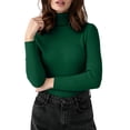 thumbnail image 2 of XRoczxe Women Ribbed Turtleneck Long Sleeve Knit Top, Slim Fit Basic Pullover, Versatile Fall Winter Layering Sweater, 2 of 8
