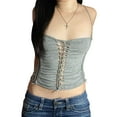 thumbnail image 2 of Coduop Women's Sleeveless Crop Camisole Bandage Ripped Cutout Backless Tops, 2 of 4