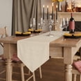 thumbnail image 2 of Vintage Cream Table Runner Linen Burlap Table Runner 48 Inches Long Farmhouse Retro Beige Solid Color Dresser Scarves for Kitchen Island Coffee Dining Room Party Wedding Holiday Decoration 13"x48", 2 of 8