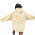 thumbnail image 2 of QTBIUQ Women Casual Printed Round Neck Long Sleeved Loose Hooded Sweatshirts Beige, 2 of 5
