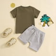 thumbnail image 3 of Fsqjgq Baby Boy Clothes 3Y Boys Fashion Pajamas Baby Boy Summer Clothes Funny Letter T Shirt Elastic Waist Pockets Shorts Set 2 Piece Outfit Toddler Crewneck Tees Shorts Outfits Boys 2T Fall Clothes, 3 of 4