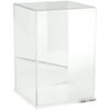 Plymor Clear Acrylic Display Case with Clear Base (Mirror Back), 8" W x 8" D x 12" H