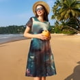 thumbnail image 4 of Balery Cute Flower Chihuahua Puppy Vestidos sueltos de manga corta para mujer, vestidos de verano 2025, vestidos casuales de corte A con vuelo., 4 of 6