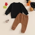 thumbnail image 4 of Toddler Boy Clothes Baby Spring Fall Crew Neck Long Sleeve Drawstring Pants 3T 4T 5T Top and Set 2PCS Pullover Sweatshirt Tops+Pants Trousers Fall Winter Baby Clothes Suit, 4 of 7