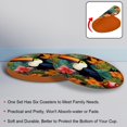 thumbnail image 4 of Toucan Set of 6 Round Microfiber Leather Coasters, 11x11 cm/4.3x4.3 in, Drink Coasters for Home and Office, and Water Absorbent Cup Coasters, 4 of 6