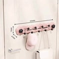 thumbnail image 2 of No Drill Wall Hooks, Wrought Iron Coat Rack, Adhesive Entryway Organizer for Hanging Coats, Heavy Duty Rustic Hangers, Easy Install Hallway Storage​, Pink, 2 of 5