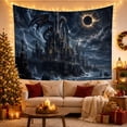 thumbnail image 3 of Dragon on Gothic Fortress in Stormy Seas, Mystical Fantasy for Dark Fantasy Enthusiasts, Mythical Creature Art Decor, Christmas Gift, Tapestry Wall Hanging for Bedroom and Living Room, 3 of 7