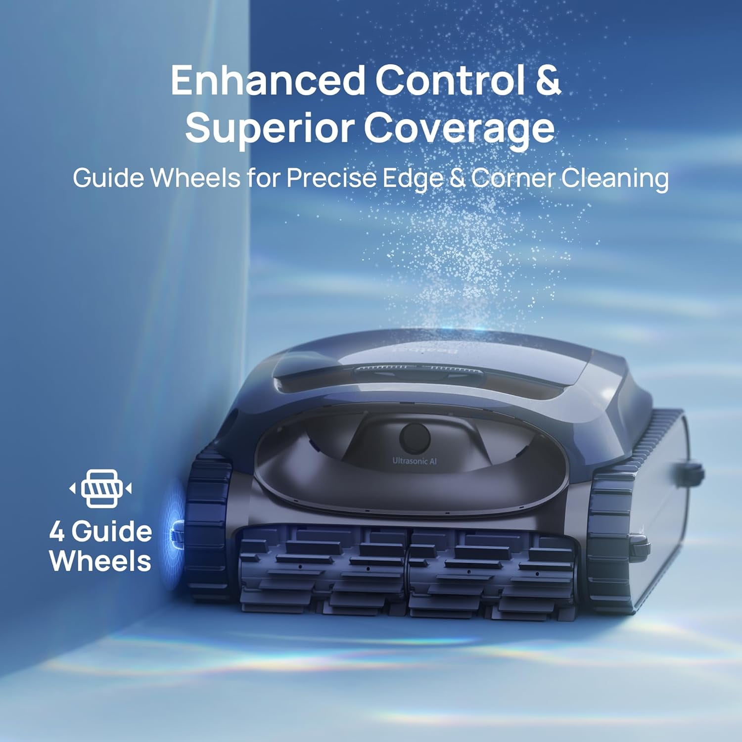 Upgraded Beatbot AquaSense 2 Cordless Robotic Pool Vacuum Cleaner, Smart Surface Parking, Double-Pass Waterline Scrubbing, Floor, Walls and Waterline, Above & In-Ground Pools up to 3,230 sq.ft - Blue