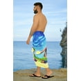 thumbnail image 3 of LA LEELA Men's Swim Bath Trunk Swimsuit Regular Surfing Swimwear Sarong Long Pareo Beach Wrap One Size Sky, Holiday Summer Vacation Party, 3 of 5