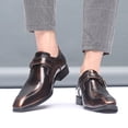 thumbnail image 5 of Men's Formal Oxford Shoes Genuine Leather Monk Strap Business Moccasin Casual Comfortable Slip-On Classic Loafers Yellow 8.5 US, 5 of 7