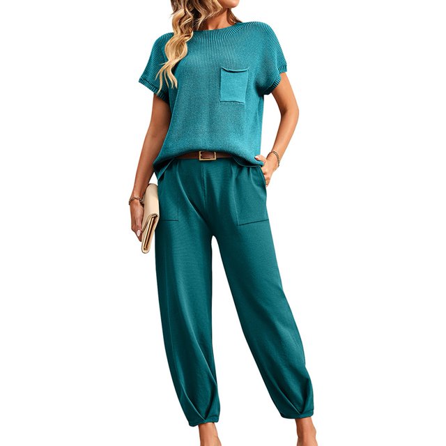 Conjunto de pantalón cónico superior para mujer, conjuntos de dos piezas para mujer, suéter, pantalones, conjuntos de salón, conjuntos de conjuntos para mujer Características principales de la clase