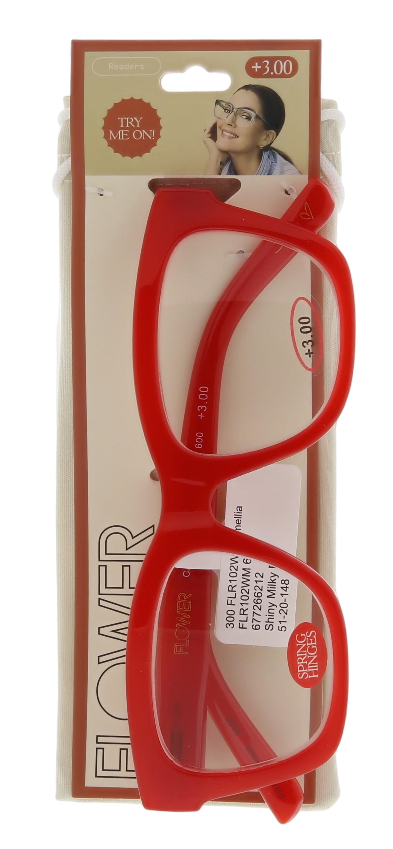 (2 pack) FLOWER Womens Reading Glasses - FLR102 Camellia +3.00