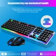thumbnail image 1 of Poseca Gaming Keyboard and Mouse Combo Set, Rainbow LED RGB Backlit Keyboards Mouse, USB Wired Floating Comfy Keyboards, Quick Responding Speed Keyboard for PS4/PS3/Xbox One PC Games, 1 of 6