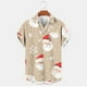 thumbnail image 2 of Mens Manga Corta Botón Abajo Camisas, Navidad Impreso Turndown Cuello Blusa, Top de Moda Casual, 2 of 3