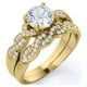 thumbnail image 1 of Conjunto nupcial JeenMata de moissanita de corte redondo de 1,25 quilates - Conjunto nupcial - Anillo infinito - Anillo para siempre - Anillo de promesa - Bañado en oro amarillo, 1 of 6