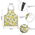 thumbnail image 3 of Yellow Lemon Fruit Leaves White Pattern Kids Aprons for Girls and Boys,Adjustable Neck Strap Toddler Aprons for Kids Cooking Baking, 3 of 6