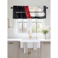 thumbnail image 2 of Valances for Windows Red Black Brush Rod Pocket Cafe Window Treatments Valance Curtains for Kitchen Bathroom Laundry Basement Windows 60"x18", 2 of 9