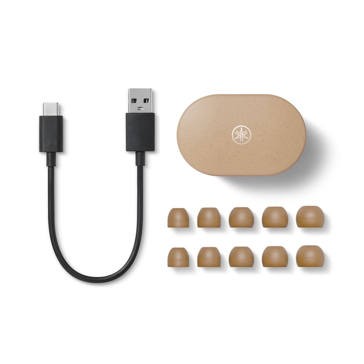 Yamaha TW-E7B Wireless Earbuds - Active Noise Canceling, IPX5 (Beige)