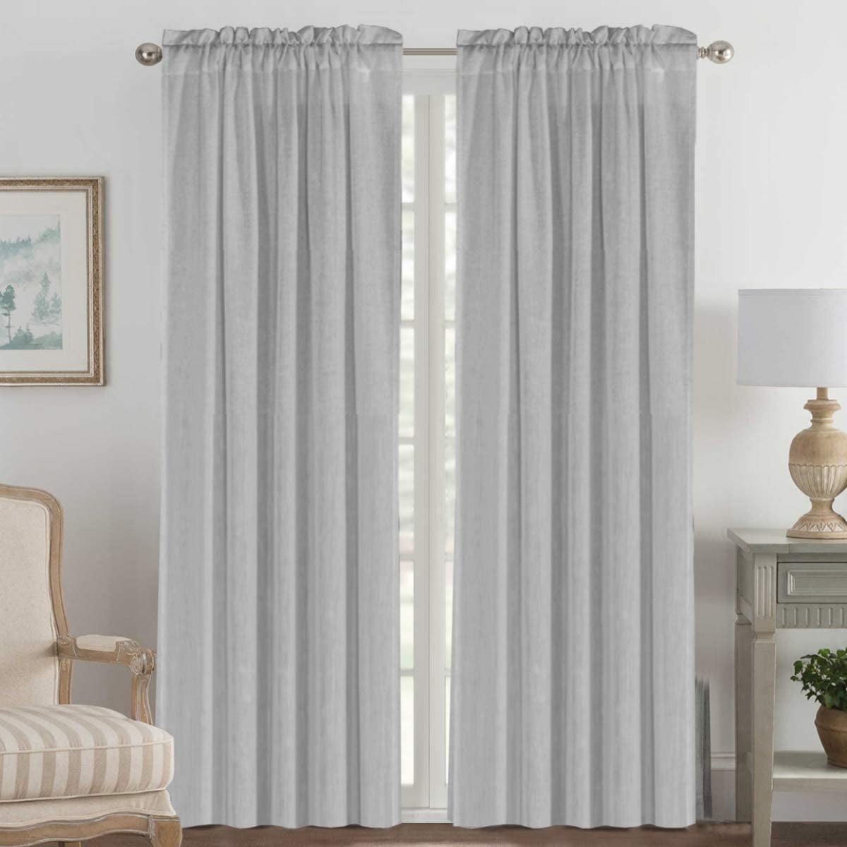 Tab Top Curtain Set Natural 2 Pack Ultra Luxurious High Woven Linen Elegant Curtain Panels Light Reducing Privacy Panels Drapes Extra Long 52x108-Inch Tab Top Curtain Set Natural 2 Pack Ultra Luxurious High Woven Linen Elegant Curtain Panels Light Reducing Privacy Panels Drapes Extra Long 52x108-Inch