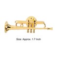 thumbnail image 4 of YSTINNG Gold Miniature Trumpet Shaped Lapel Brooch Pin Brass Exquisite Mini Musical Instrument Brooch with Storage Box C311-540, 4 of 7