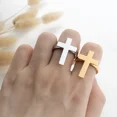 thumbnail image 4 of Customized Name Cross Ring Personalized Carving 14K Yellow Gold Ring Jesus Prayer Ring Jewelry Gift, 4 of 7