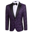 thumbnail image 4 of COOFANDY Men's Floral Party Dress Suit Stylish Dinner Jacket Wedding Blazer One Button Tuxdeo, 4 of 9
