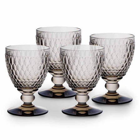 Boston 11.75 oz. Water Goblet in Smoke Glass Set (Set of 4)