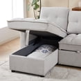 thumbnail image 5 of Convertible Sectional Sleeper Sofa Couch,Pull Out Sofa Bed,78" Tufted Chenille L Shaped Couch with Reversible Storage Chaise&USB/Type C Charge Port for Living Room,Office,Apartment,LIGHT GREY, 5 of 7