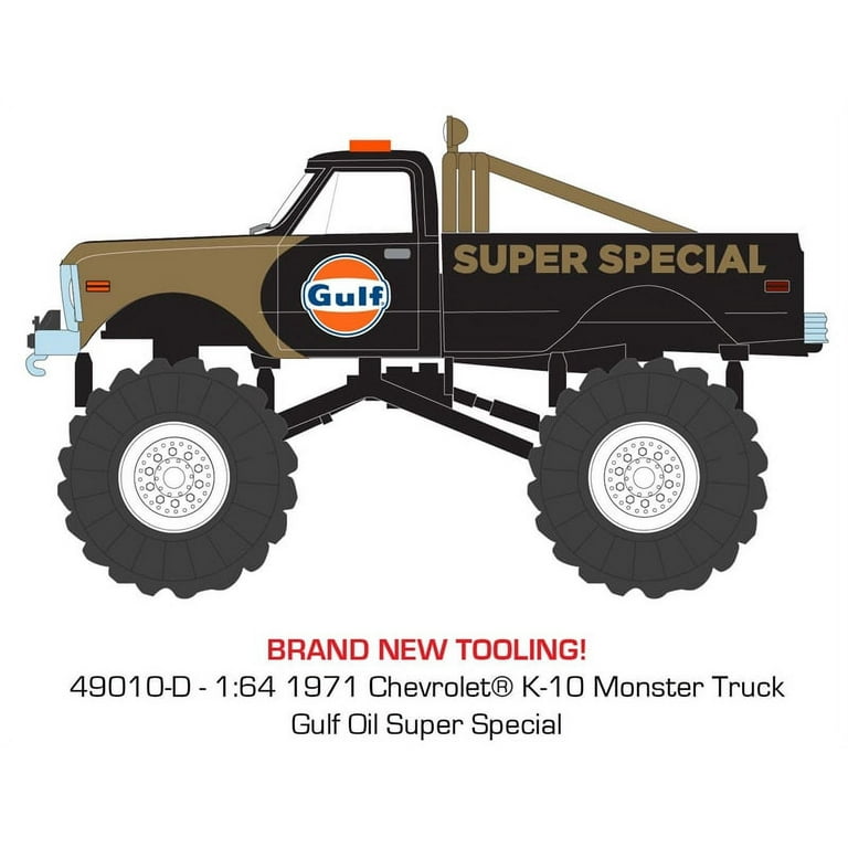 グリーンライト　1971 シボレー K-10 - ガルフ　スーパースペシャル Amazon.com: 1/64 Greenlight 1971 K-10 Gulf Oil Super Special