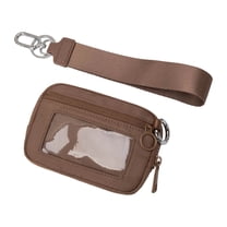 Gnmfd Portable Waterproof Wristlet Pouch with Clear Card Slot for Travel Commuting Outdoor Activities, Solid Color Fashionable Accessory, Small Purse Organizer and Storage Essentials