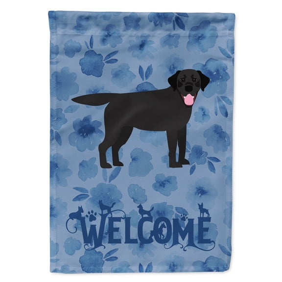 Black Labrador Retriever Welcome Flag Canvas House Size