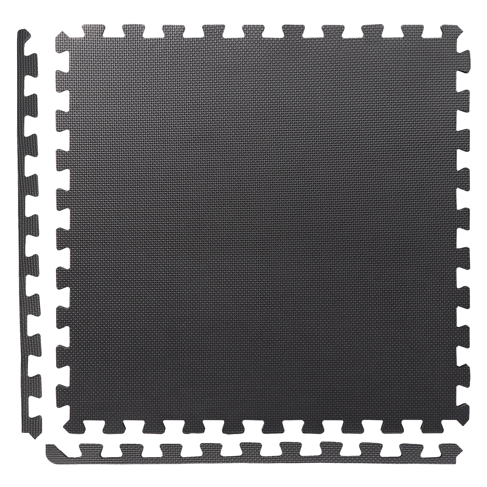 Interlocking EVA Foam Floor Mats 24"x24", 6-Piece Set, Shock-Absorbing, Non-Slip, Waterproof Exercise Tiles for Home Gym, Workout, Martial Arts & Playroom, Lightweight 4 Sq. Ft per Tile – Black