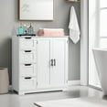 Ktaxon Wooden Bathroom Floor Storage Organizer with 4 Drawers