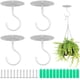thumbnail image 1 of Ganchos de techo, colgadores de techo resistentes de 4 piezas, cestas colgantes con tornillos, ganchos colgantes para plantas para colgar cestas de plantas, linternas, campanas de viento y decoraciones para exteriores (blanco) BANYUO Electrónica, 1 of 6