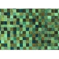 thumbnail image 1 of Ahgly Company Indoor Rectangle Checkered Turquoise Blue Modern Area Rugs, 2' x 5', 1 of 4