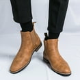 thumbnail image 4 of Mepaouo Ankle Cowboy Boots for Men Casual Retro Round Toe Chelsea Boot Western Slip on Dressy Shoes, 4 of 7