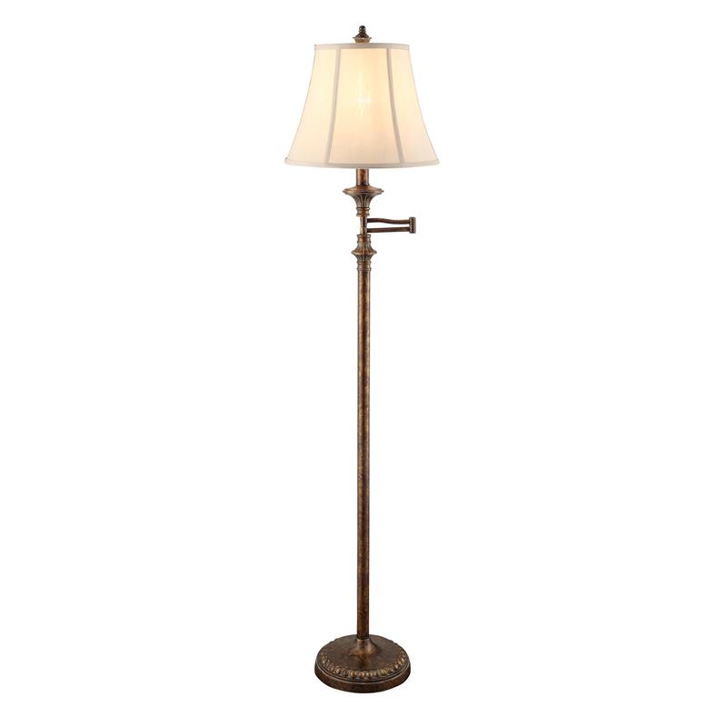 Barton Swing Arm Floor Lamp Gold Metal