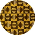 thumbnail image 1 of Ahgly Company Machine Washable Indoor Round Oriental Yellow Modern Area Rugs, 8' Round, 1 of 4