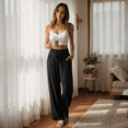 thumbnail image 5 of MLDRA Women Wide Leg Pants with Pockets Casual Loose Sweatpants Yoga Trouser High Waisted sweat Palazzo Lounge Pants Black, 5 of 9