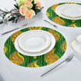 thumbnail image 5 of IAUYY Set of 6 Round Placemats for Dining Tables Heat-Resistant and Wear-Resistant DIY Printing Design Table Placemats，Applicable for Christmas Olive-green Pattern with Leaves, 5 of 6