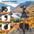 thumbnail image 6 of 74” Camera Tripod, Tripod for Camera and Phone, Aluminum Professional Tripod Stand for Canon Nikon with Carry Bag and Phone Holder, Compatible with DSLR, iPhone, Spotting Scopes, Max Load 9.5Lb, 6 of 10