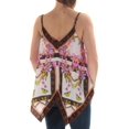 thumbnail image 4 of INC Womens White Floral Spaghetti Strap V Neck Top Size: M, 4 of 4