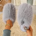 thumbnail image 2 of SBYOJLPB Women's Closed-Toe Slipper Casual Winter Solid Color Fluffy Plush Home Indoor Comfortable Slippers, 2 of 5