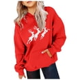 thumbnail image 2 of Tanghaowl Childrens Hoodies Hoodies for Girls Graphic Letter Print Pullovers Tops Long Sleeve Casual Soft Pullover Tops for Christmas Red 11-12 Years, 2 of 4