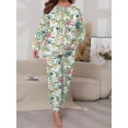thumbnail image 3 of Cueply Womens Plus Size Pajama Set Long Sleeve Pjs for Women Soft Sleepwear Loungewear Nightwear With Pockets, 3 of 7