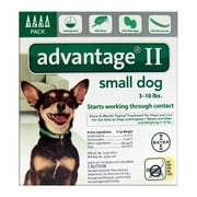 1PK Bayer Advantage II Liquid Dog Flea Drops Imidacloprid/Pyriproxyfen 0.056 oz.
